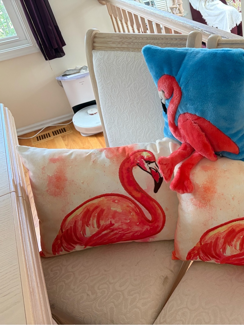 NWT 2 Plush Flamingo Accent Pillows and 1 NWOT flamingo blue pillow